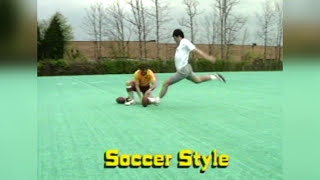 How to Kick Soccer Style with former NFL MVP Kicker  Mark Moseley [upl. by Towny]