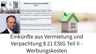 Einkünfte aus Vermietung und Verpachtung Teil II im Lernfeld 8  Werbungskosten [upl. by Cas]