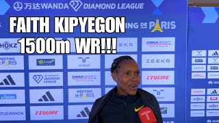 1500M WORLD RECORD Faith Kipyegon SMASHES the WR with 34904  Paris Diamond League [upl. by Tak]