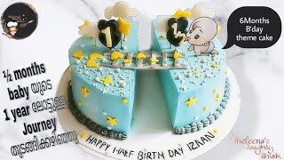 6 months baby Birthday cake  Half birthday cake baby Birthday cake designShefeenas Naughty whisk [upl. by Hillari941]