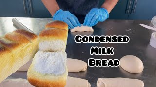 Condensed milk bread  Easy baking recipe [upl. by Dnalerb]