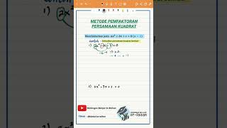 Cara Mudah Pemfaktoran Persamaan Kuadrat untuk nilai a lebih dari 1 [upl. by Ietta]