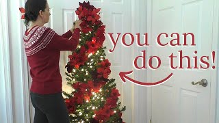 Poinsettia Christmas Tree Decorating HOW TO Decorate this Poinsettia Tree [upl. by Diad]