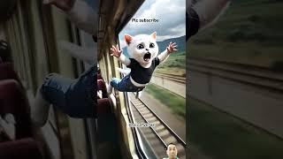 White Cat stopped the robbers on Train cat catlovers aicat [upl. by Cutty]