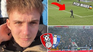 DERBY DAY limbs at Rotherham vs Sheffield Wednesday FT PITCH INVADER [upl. by Tomkiel]