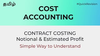 Contract Costing  Notional amp Estimated Profit  Easy Explanation CMA Intermediate Tamil Revision [upl. by Ecnarwal682]