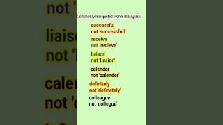 Commonly misspelled words in English englishclass [upl. by Edina]