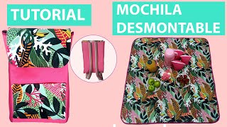 DIY  Mochila desmontable FÁCIL Y RÁPIDA  Cómo hacer una mochila matera [upl. by Joete]