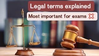 Most Important Legal terms explained for law beginners 📈⚖️law english vocabulary [upl. by Nileuqaj]