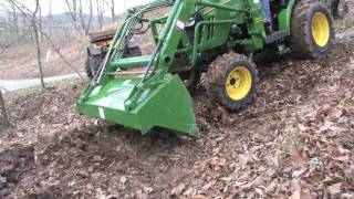 John Deere 2320 with JD 46 backhoe in a tough spot [upl. by Marcin]