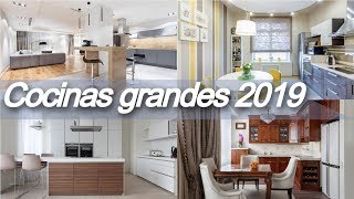 Decoracion de 🍛 cocinas grandes y modernas tendencias 2019 [upl. by Patton]