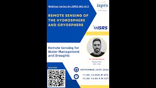 ISPRS TC III7 Webinar on Remote sensing for irrigation water management and droughts [upl. by Pouncey]