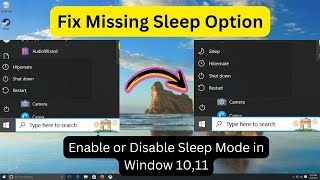 How to Fix Sleep Option in Window 1011 2024 Guide [upl. by Cynthia]