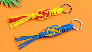 Super Easy Paracord Lanyard Keychain  How to make a Paracord Key Chain Handmade DIY Tutorial 39 [upl. by Denbrook711]