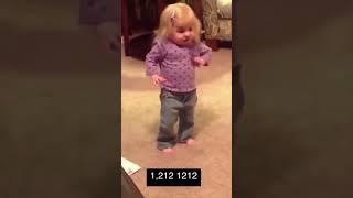 Cute little baby girl dancing 1 2 cha cha [upl. by Nalod406]