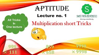 Multiplication short tricks All tricks for Multiplication in one video Aptitude Lecture 1 [upl. by Reuven]