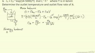 Adiabatic CSTR Example [upl. by Odnam]