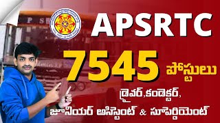 APSRTC 7545 డ్రైవర్ కండెక్టర్ amp జూనియర్ అసిస్టెంట్ ఉద్యోగాలు  APSRTC Recruitment 2024 [upl. by Dorehs]