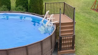 Deck Build WITH ANGLED STEPS for an Above Ground Pool [upl. by Akiras]