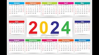 2024 Calendar Free Download  123FreeVectors [upl. by Nwahsem]