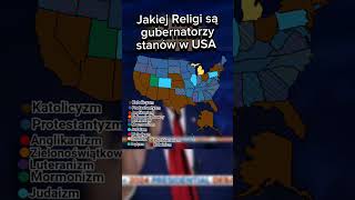 Religia gubernatorów w USA shorts mapa map usa trump religia religion geografia [upl. by Airad327]