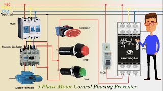 3 Phase Motor Control Phasing Preventer  3 phase preventer contractor  preventer [upl. by Traggat388]