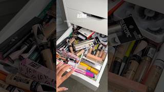 asmr  organize my make up drawer with me 🫶🏽✨ [upl. by Oliy]