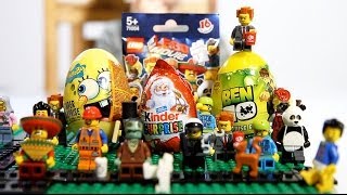 Surprise Eggs among The Lego Movie Guys Ben 10 and SpongeBob Eggs [upl. by Sandler]