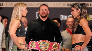 WORLD HONOURS Gill vs Barrett UNDERCARD WEIGH IN amp FACE OFF  FT Rhiannon Dixon Ellie Scotney [upl. by Cirtap]