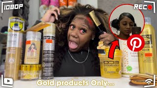 Doing a Pinterest inspired Hair style only using GOLD products [upl. by Tiffani]