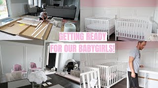 GETTING READY FOR OUR BABYGIRLS👼🏻👼🏻 SETTING UP THE NURSERY💕 SLMissGlamVlogs [upl. by Marjy]