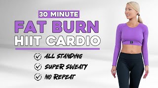 30 MIN CARDIO HIIT WORKOUT  ALL STANDING  Full Body No Equipment No Repeats [upl. by Desirea759]