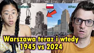 Our Reaction to Warsaw Poland After The War 1945 vs 2024 [upl. by Leban]