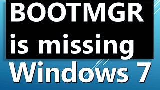 BOOTMGR is missing usb windows 7 fix how to solve it [upl. by Lemmueu]