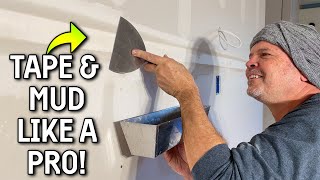 How To TAPE and MUD Your DRYWALL  DIY GUIDE [upl. by Yolane]