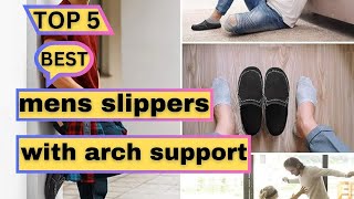 Top 5 Best mens slippers with arch support  Mens arch support slippers 2024 [upl. by Alyat]