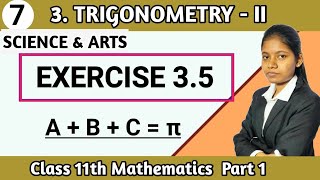 Maths class 11th trigonometry 2 exercise 35 science and arts stream part 1 [upl. by Jerrie]