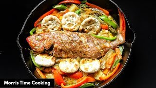 Jamaican Steamed Fish amp Okra  FATHERS DAY DINNER SPECIAL  Lesson 116  Morris Time Cooking [upl. by Bambie703]