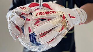 Reusch ATTRAKT GOLD X GLUEPRINT ORTHOTEC Goalkeeper Gloves [upl. by Eynttirb247]