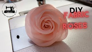 📌 DIY FABRIC ROSES  How to make handmade fabric flowers easy and beautiful  Nabiesew [upl. by Lerrud]