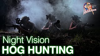 Night Vision Hog Hunting with HeliBacon [upl. by Eimilb458]