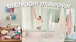 aesthetic bathroom transformation💌extreme organization amp decorating  tour [upl. by Yecnahc434]