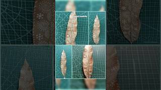 Pattern art on dry leaf  Leaf art art craft shorts trending TonniartandcraftCrafterAditi [upl. by Tnerb]