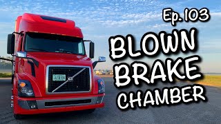 Ep 103  Blown Brake Chamber  Caging A Blown Air Brake [upl. by Ahselyt]