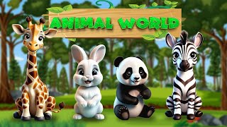 Animal Sounds Around Us Elephant Sloth Parrot Tiger Sheep Cat Hen  Animal Moments [upl. by Dominica749]