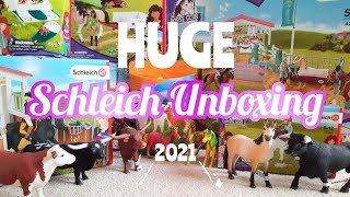 HUGE SCHLEICH 2021 UNBOXING  Schleich Horse Club Unboxing amp Review [upl. by Anchie]