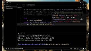 31 Python Error Handling [upl. by Zoeller829]