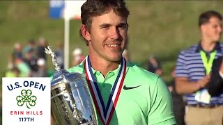 Brooks Koepka wins his first major championship at the US Open [upl. by Carrnan]