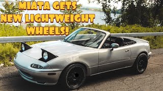 Miata Gets New LIGHTWEIGHT Wheels And GRIPPY Tires [upl. by Nageem824]