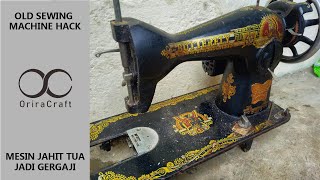 SEWING MACHINE HACKS  SEWING MACHINE TO SAW  CONVERT OLD SEWING MACHINE TO JIG SAW [upl. by Durrace]